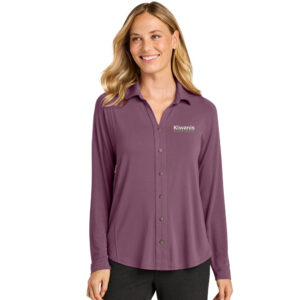 Clinton Kiwanis Port Authority Women’s Luxe Knit Button Tunic-Purple Mist