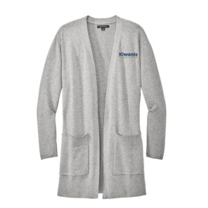 Clinton Kiwanis Mercer and Mettle Women’s Open Front Cardigan Sweater-Gusty Grey Heather