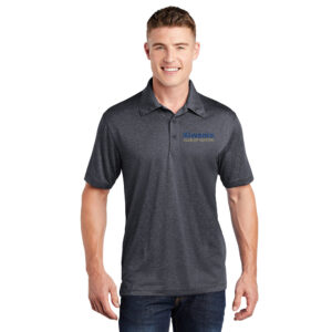 Clinton Kiwanis Sport-Tek men Heather Contender Polo-Graphite Heather