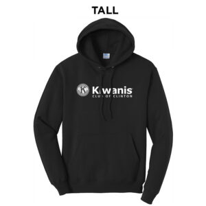 Clinton Kiwanis Tall Fleece Hooded Sweatshirt-Black