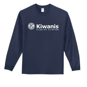 Clinton Kiwanis Unisex Cotton Long Sleeve Tee-Navy