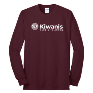 Clinton Kiwanis Unisex Cotton long Sleeve Tee-Maroon