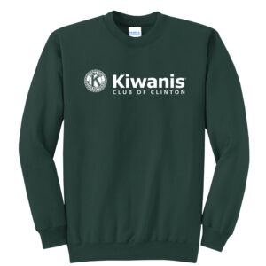 Clinton Kiwanis Unisex Fleece Crewneck Sweatshirt-Dark Green