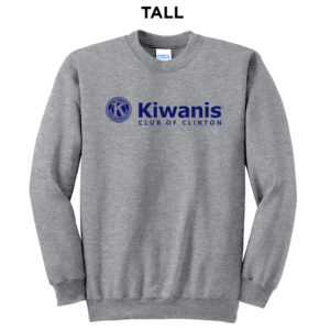 Clinton Kiwanis Tall Fleece Crewneck Sweatshirt-Athletic Heather