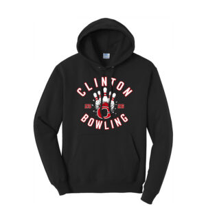 Clinton Bowling Unisex Fleece Hooded Sweatshirt-Black