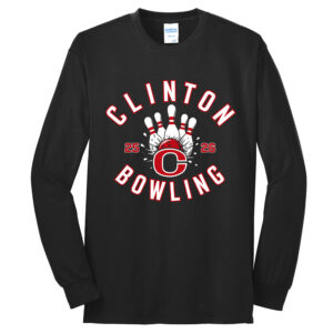 Clinton Bowling Unisex Cotton Long Sleeve Tee-Black