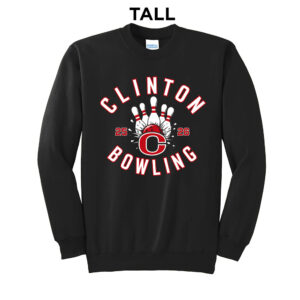Clinton Bowling Tall Unisex Basic Crewneck Sweatshirt-Black