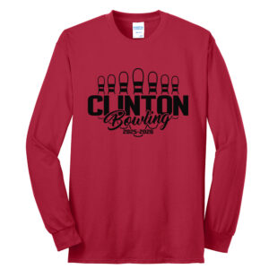 Clinton Bowling Unisex Long Sleeve Tee-Red