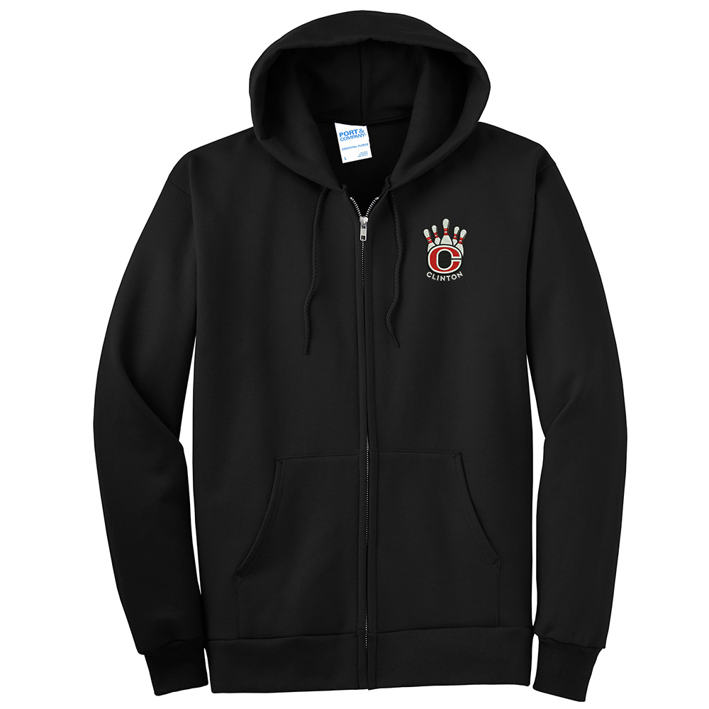 Clinton Bowling Tall Ultimate Full Zip Hoodie-Black