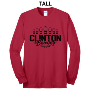 Clinton Bowling Tall Cotton Long Sleeve Tee-Red