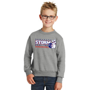 Storm Bowling Unisex Youth Basic Crewneck Sweatshirt-Athletic Heather