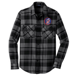 Storm Bowling Port Authority Plaid Flannel Shirt Men-Grey Black