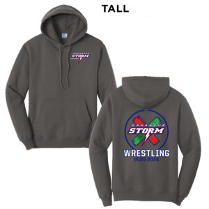 Storm Boys Wrestling Tall Fleece Hooded Sweatshirt-Charcoal