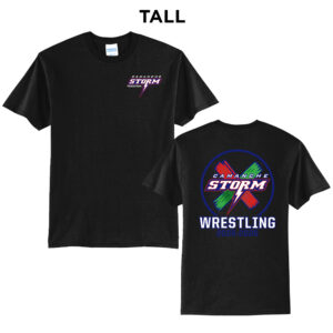 Storm Boys Wrestling Tall Cotton Short Sleeve Tee-Black