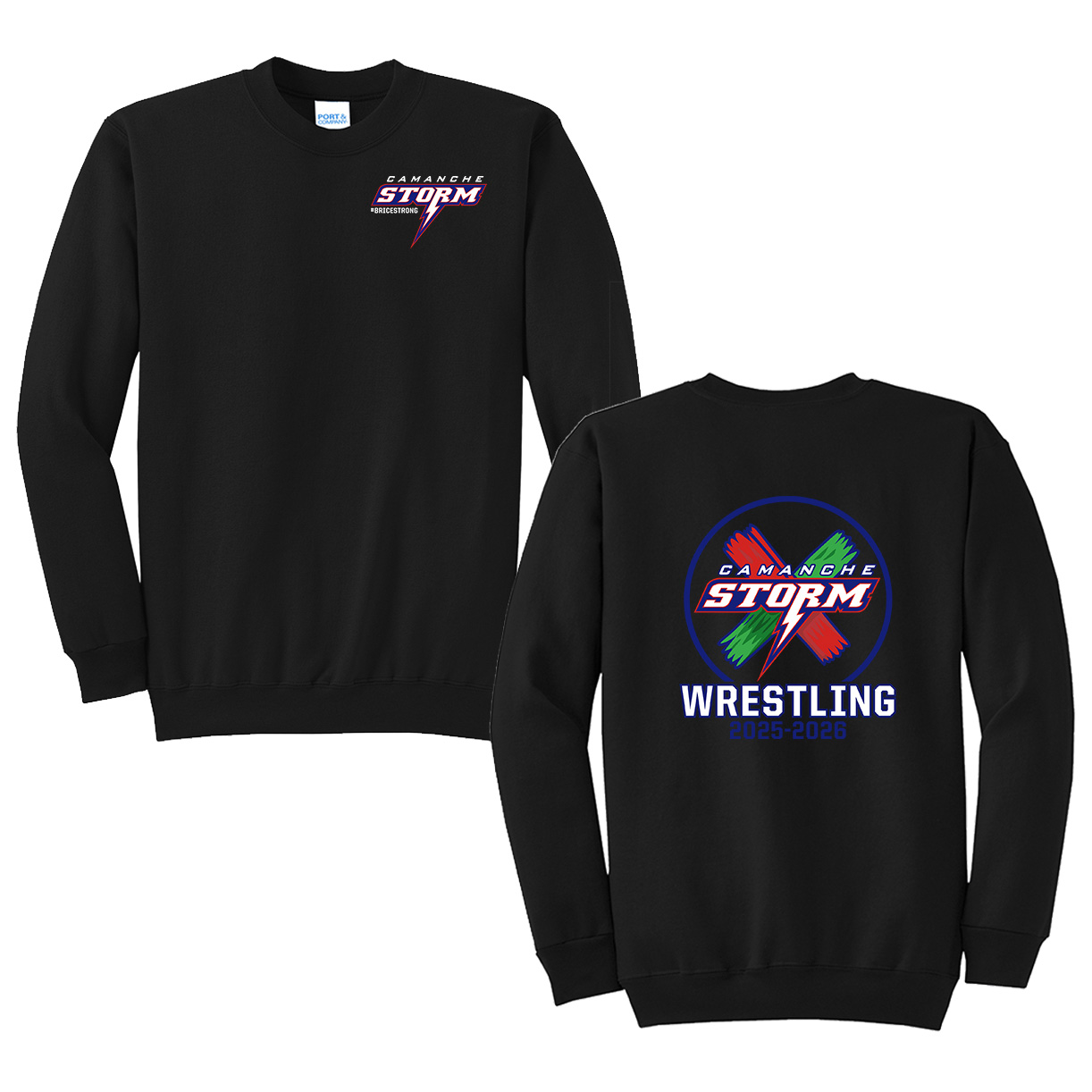 Storm Boys Wrestling Unisex Fleece Crewneck Sweatshirt-Black