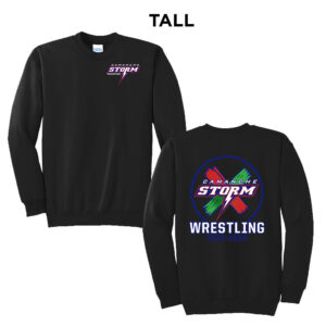 Storm Boys Wrestling Tall Fleece Crewneck Sweatshirt-Black