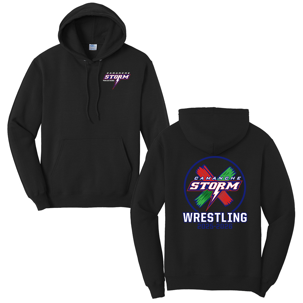 Storm Boys Wrestling Unisex Fleece Hooded Sweatshirt-Black