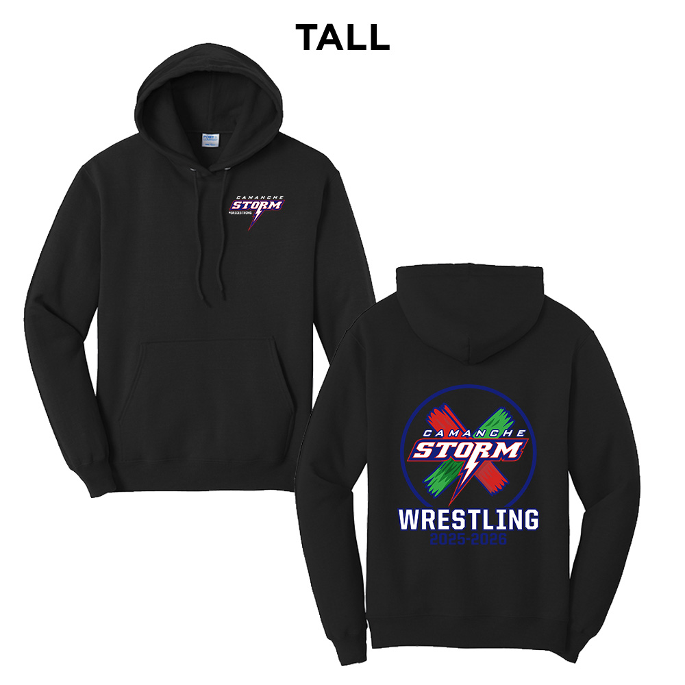 Storm Boys Wrestling Tall Fleece Hooded Sweatshirt-Black