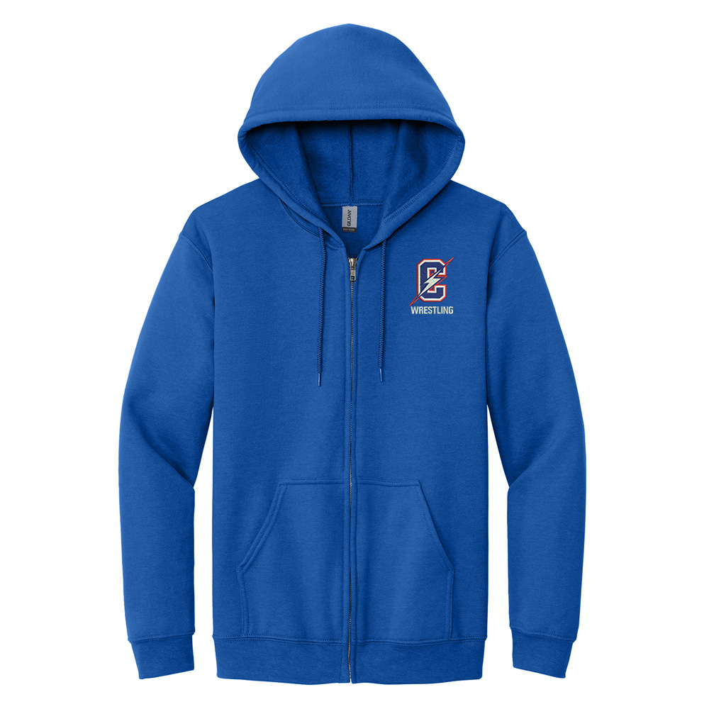 Storm Boys Wrestling Adult Company Classic Full-Zip Hooded Sweatshirt-Royal