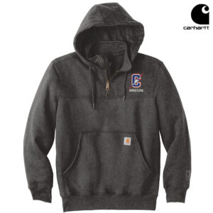 Storm Boys Wrestling Carhartt Rain Defender men Paxton Heavyweight Hooded Zip Mock Sweatshirt-Carbon Heather