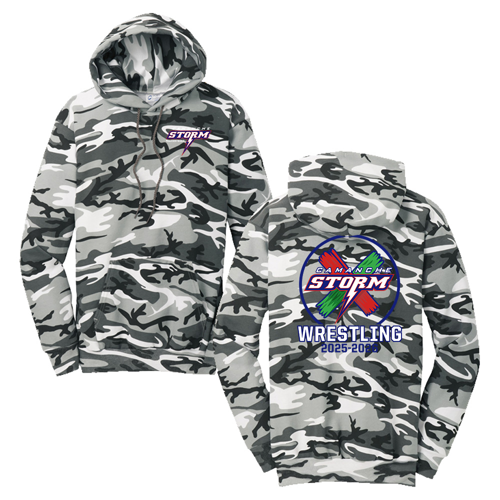 Storm Boys Wrestling Unisex Core Fleece Camo Pullover Hooded Sweatshirt-Winter Camo (L-4x)