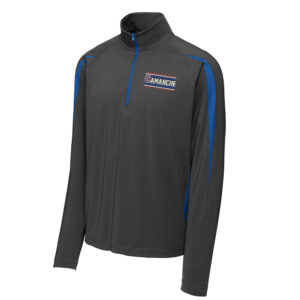 Camanche Storm Sport-Wick Stretch 1/2 Zip Colorblock Pullover Men-Charcol Grey/True Royal