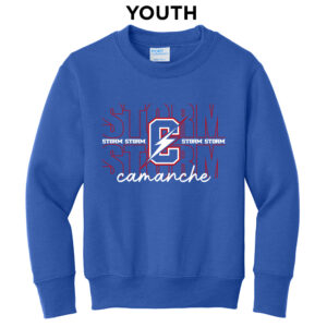 Camanche Storm Youth Fleece Crewneck Sweatshirt-Royal