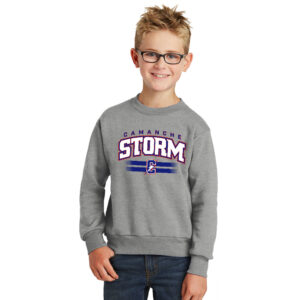 Camanche Storm Youth Fleece Crewneck Sweatshirt-Athletic Heather