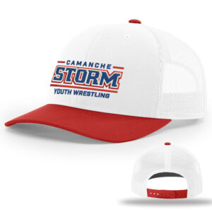 Storm Youth Wrestling Richardson Pro Crown Mesh Back Adjustable back cap Combo-White/Red