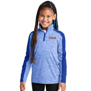 Storm Youth Wrestling Sport-Tek YOUTH PosiCharge Electric Heather Colorblock 1/4 Zip-Royal Electric/Royal