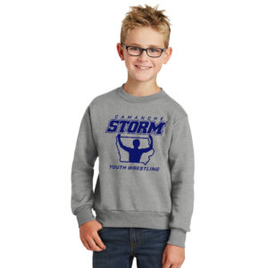 Storm Youth Wrestling Youth Fleece Crewneck Sweatshirt-Athletic heather