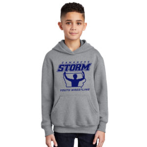 Storm Youth Wrestling Youth Hooded Sweatshirt-Athletic Heather