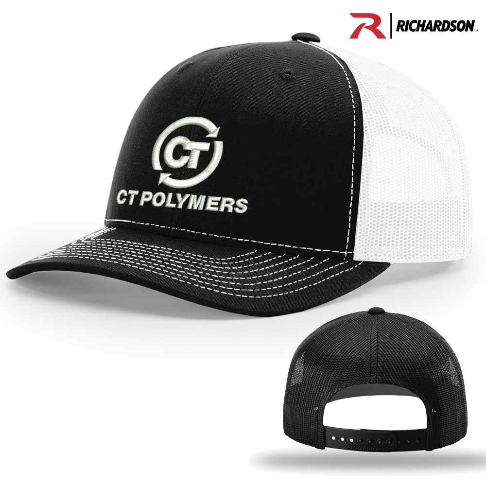 CT Polymers Richardson Pro Crown Mesh Back Adjustable back cap Split-Black/White