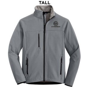CT Polymers Port Authority Men Tall Glacier Soft Shell Jacket-Smoke Grey/Chrome