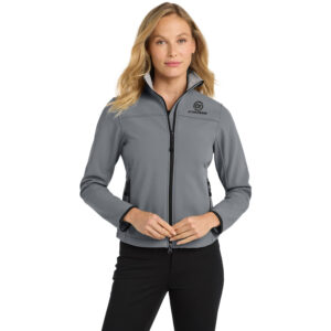 CT Polymers Port Authority Ladies Glacier Soft Shell Jacket-Smoke Grey/Chrome