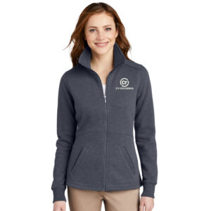 CT Polymers Port Authority Ladies Slub Fleece Full Zip Jacket-Slate Grey
