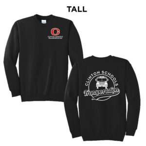 Clinton Transportation Tall Fleece Crewneck Sweatshirt-Black