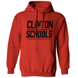Clinton Transportation Unisex Fleece Hooded Sweatshirt-Red