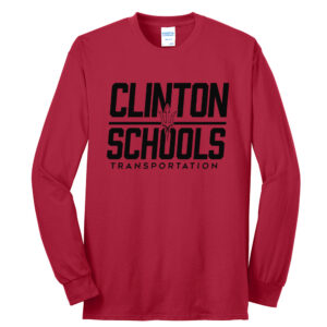 Clinton Transportation Unisex Cotton Long Sleeve Tee-Red