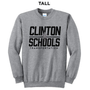 Clinton Transportation Tall Fleece Crewneck Sweatshirt-Athletic Heather