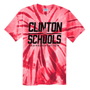 Clinton Transportation Unisex Essential Tie-Dye Tee-Red
