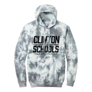 Clinton Transportation Unisex Crystal Tie-Dye Pullover Hoodie-Grey