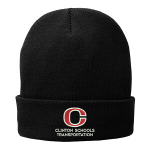 Clinton Transportation Port Company Fleece Lined Knit stocking  Cap-Black