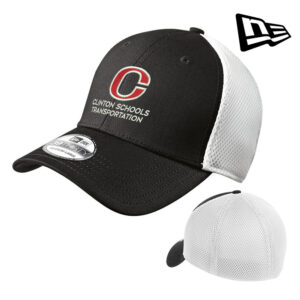 Clinton Transportation New Era Stretch Mesh Cap-Black/White