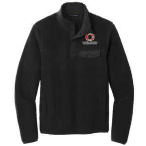 Clinton Transportation Port Authority Men Camp Fleece Snap Pullover-Deep Black