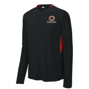 Clinton Transportation Sport-Tek Men Club 1/4-Zip Pullover-Black/Red