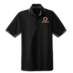 Clinton Transportation Port Authority Dry Zone Men Colorblock Ottoman Polo-Black/Iron Grey