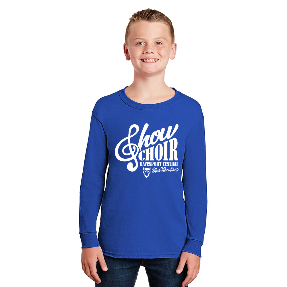 DC Show Choir Youth Cotton Long Sleeve Tee-Royal