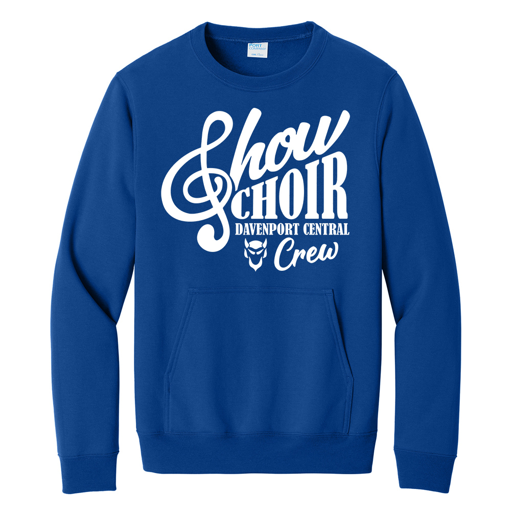 DC Show Choir Unisex Pocketed Fleece Crewneck Sweatshirt-Royal