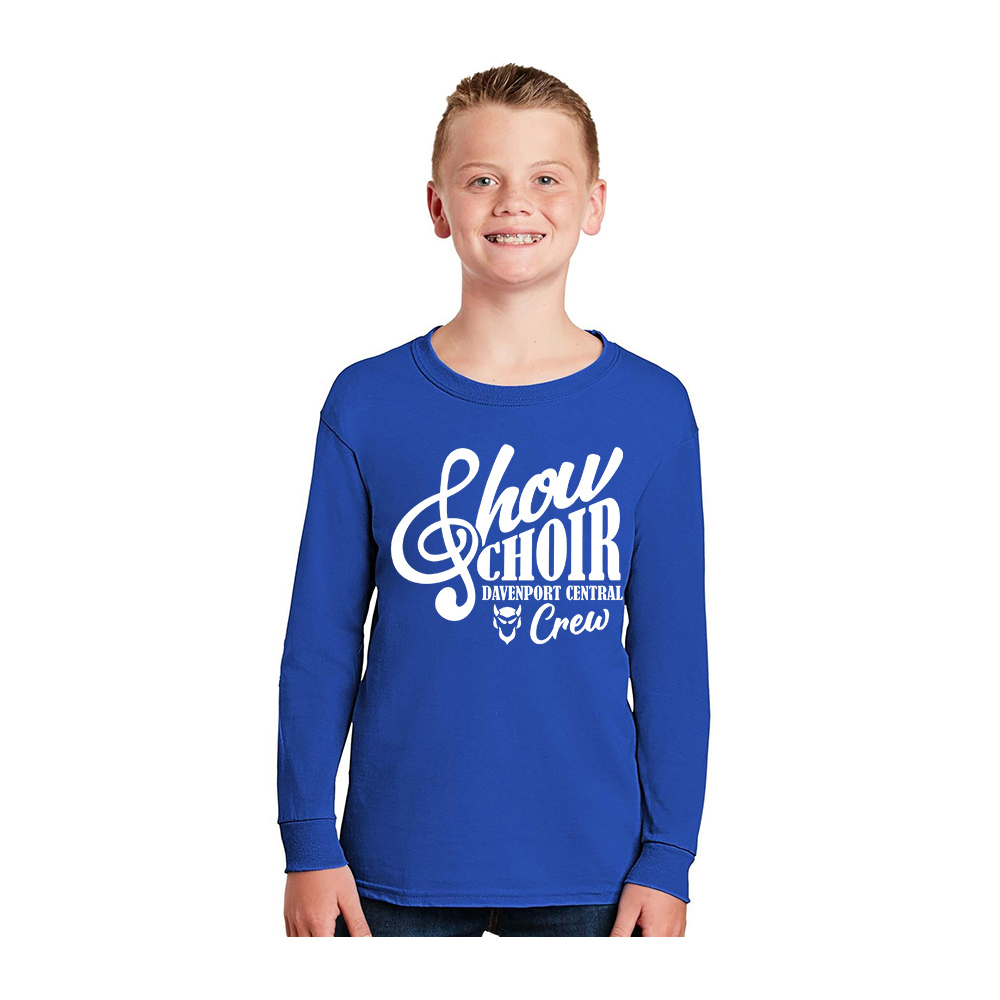 DC Show Choir Youth Cotton Long Sleeve Tee-Royal